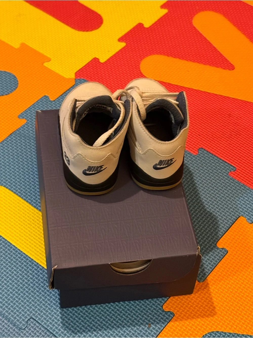 Jordan Kids White & Gold High-Top Sneakers